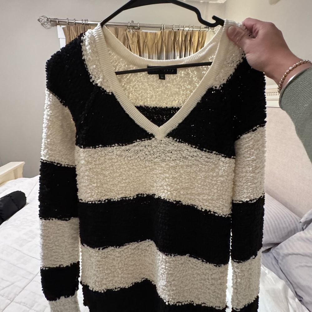 Sanctuary Women's Black and White Striped Sweater